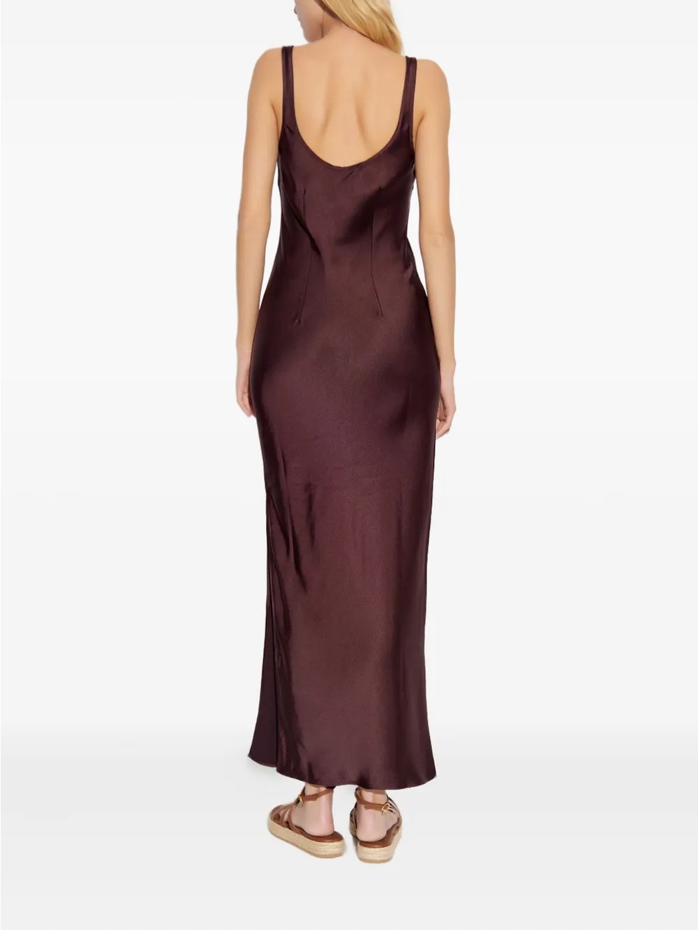Xscape Chocolate Brown Satin Maxi Slip Dress
